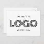 黒いモダン矩形ロゴ ポストカード (正面/裏面)