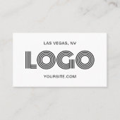 黒いモダン矩形ロゴ 名刺 (正面)