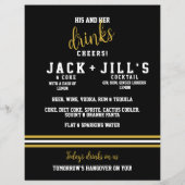 黒いモダン金ゴールドは彼女の飲み物を結婚スポーティに (裏面)