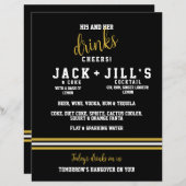 黒いモダン金ゴールドは彼女の飲み物を結婚スポーティに (正面/裏面)