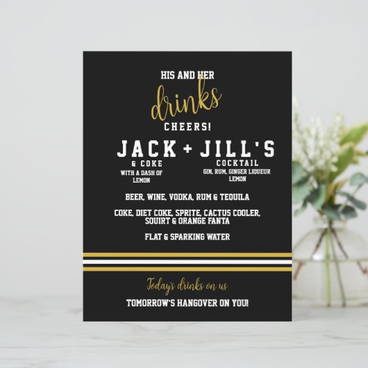 黒いモダン金ゴールドは彼女の飲み物を結婚スポーティに (スタンド正面)