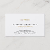 黒いモダン金ゴールドストライプグリッター白い背景 名刺 (裏面)