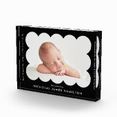 黒いモダン頭皮の出産発表 フォトブロック (右)