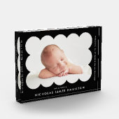 黒いモダン頭皮の出産発表 フォトブロック (左)