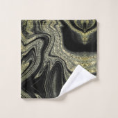 黒いモダン黄色の抽象芸術大理石パターン バスタオルセット (ウォッシュタオル)