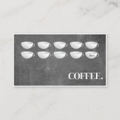 黒いモダン黒板コーヒーカップロイヤリティカード 名刺 (正面)