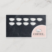 黒いモダン黒板コーヒーカップロイヤリティカード 名刺 (正面)