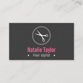黒いモダン、お洒落最小主義美容師 名刺