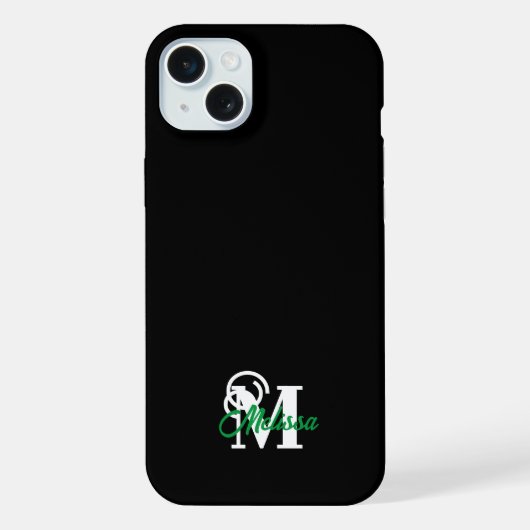 黒いモノグミニマルラム iPhoneケース (裏面)