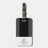 黒いモノグラムのの男らしいチャコールグレー ラゲッジタグ (裏面縦)