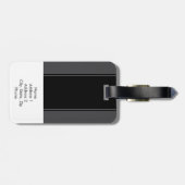 黒いモノグラムのの男らしいチャコールグレー ラゲッジタグ (裏面横)