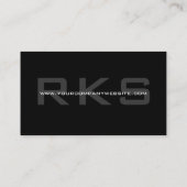 黒いモノグラムのクラシックのエレガントな灰色 名刺 (裏面)