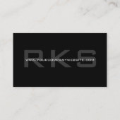 黒いモノグラムのクラシックのエレガントな灰色 名刺 (裏面)
