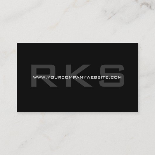 黒いモノグラムのクラシックのエレガントな灰色 名刺 (裏面)