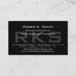 黒いモノグラムのクラシックのエレガントな灰色 名刺