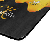 黒いモノグラムを滴らせるバブルミツバチの蜂蜜 カッティングボード (角)