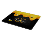 黒いモノグラムを滴らせるバブルミツバチの蜂蜜 カッティングボード (角)