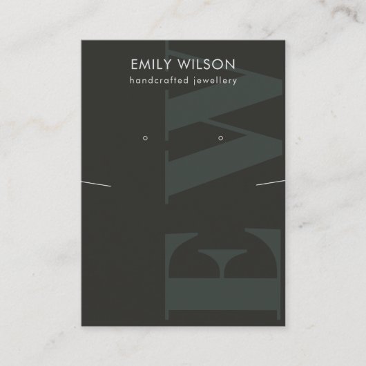 黒いモノ素朴グラムのネックレスイヤリングディスプレイ 名刺 (正面)