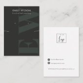 黒いモノ素朴グラムのネックレスイヤリングディスプレイ 名刺 (正面/裏面)