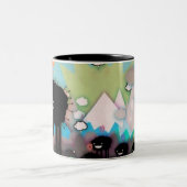 黒いモンスターのマグ ツートーンマグカップ (中央)