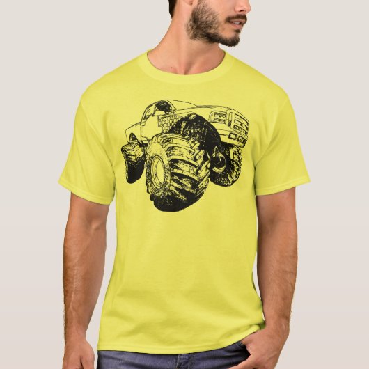黒いモンスタートラック Tシャツ (正面)