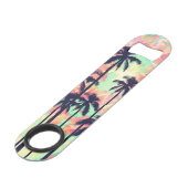 黒いヤシの木が付いているカラフルなネオン水彩画 スピード栓抜き (正面アングル)