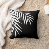 黒いヤシの木のシルエット|及び白を浜に引き上げて下さい クッション (ブランケット)