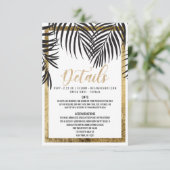 黒いヤシの木の葉状体の金ゴールドのボーダーモダンの詳細 エンクロージャーカード (スタンド正面)