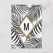 黒いヤシの木の葉状体の金ゴールドのボーダーモダンの詳細 エンクロージャーカード (裏面)