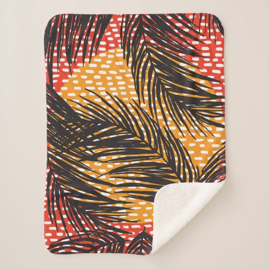 黒いヤシの葉とストローク  シェルパブランケット (正面)
