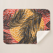 黒いヤシの葉とストローク  シェルパブランケット (正面(横))