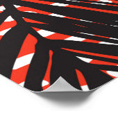 黒いヤシの葉とストローク  ポスター (角)