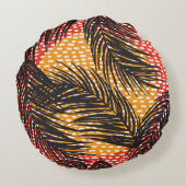 黒いヤシの葉とストローク ラウンドクッション (裏面)