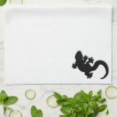 黒いヤモリ キッチンタオル (折り畳み)