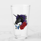 黒いユニコーンの紫のミッドナイトガーデンの花 タンブラーグラス (正面)