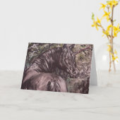 黒いユニコーン カード (黄色い花)