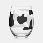 黒いユニーク牛の斑点のある茎のないワイングラス ステムなしワイングラス (裏面)