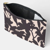 黒いユリのシルエット アクセサリーポーチ (見開き)