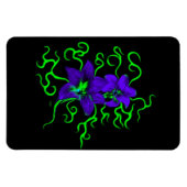 黒いユリの花 マグネット (横)