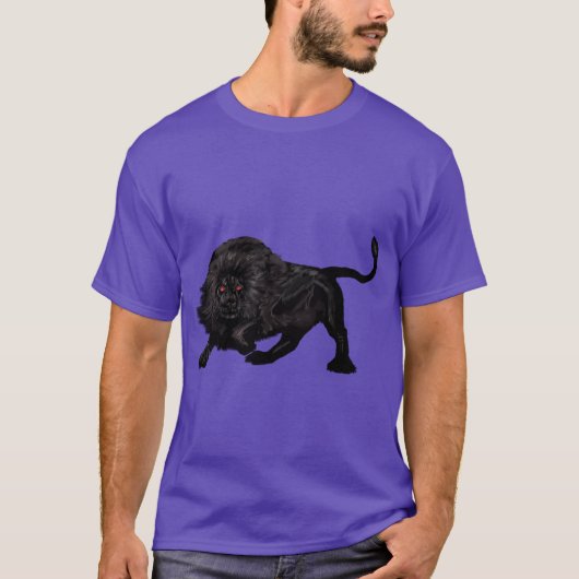 黒いライオンの徘徊 Tシャツ (正面)