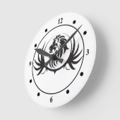 黒いライオンの頭部 ラウンド壁時計 (傾斜)