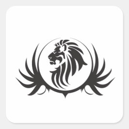 黒いライオンの頭 スクエアシール