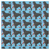 黒いライオン岩糸を持つポルトガル水犬 ファブリック (見本)