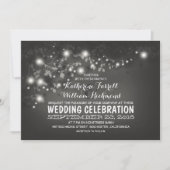 黒いライト及び白い結婚式の招待の一連 招待状 (正面)