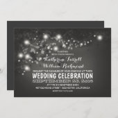 黒いライト及び白い結婚式の招待の一連 招待状 (正面/裏面)