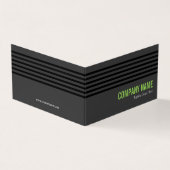 黒いライムグリーン及び灰色のこつのラベル 名刺 (外部)