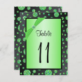 黒いライム水玉模様テーブル番号はがき ポストカード (正面/裏面)
