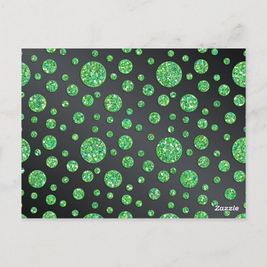 黒いライム水玉模様テーブル番号はがき ポストカード (裏面)