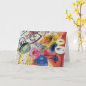 黒いライン カード (黄色い花)