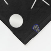 黒いラクロスパターン フリースブランケット (角)